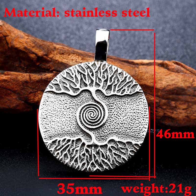 Nordic Viking Tree of Life Titanium Steel Pendant for Men and Women, Wholesale European and American Jewelry