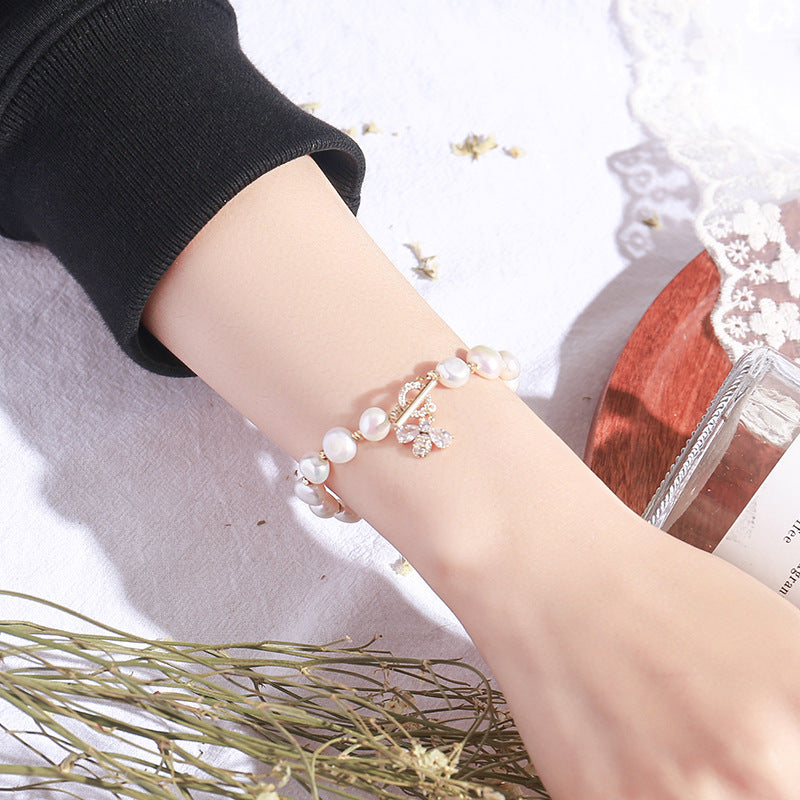 Zircon and Pearl Sterling Silver Bracelet - Fortune's Favor Collection