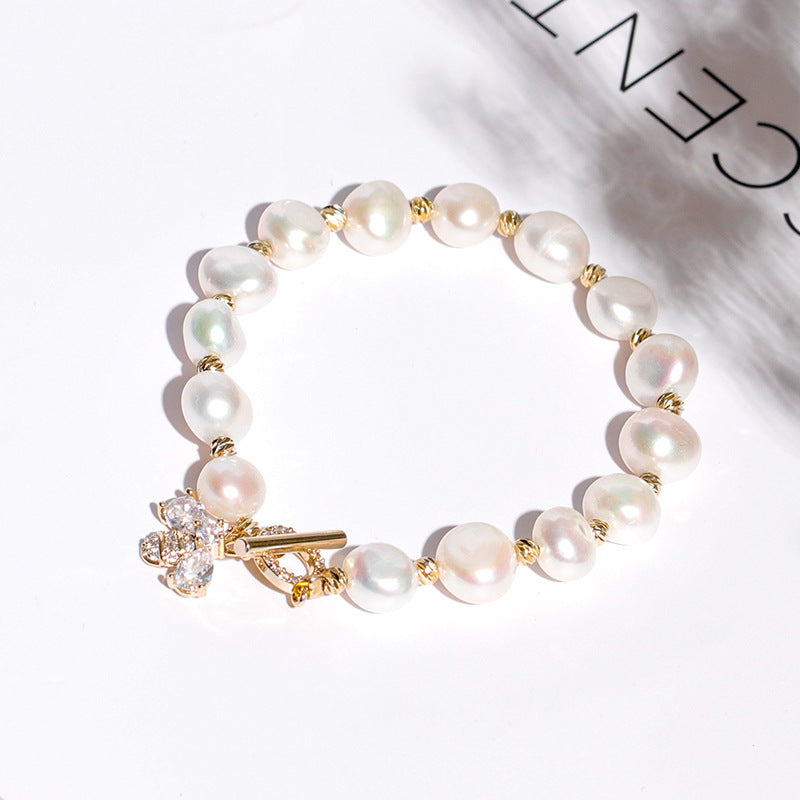 Zircon and Pearl Sterling Silver Bracelet - Fortune's Favor Collection