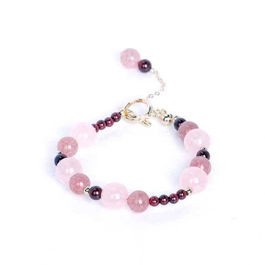 Strawberry Crystal Bracelet with Garnet Accent