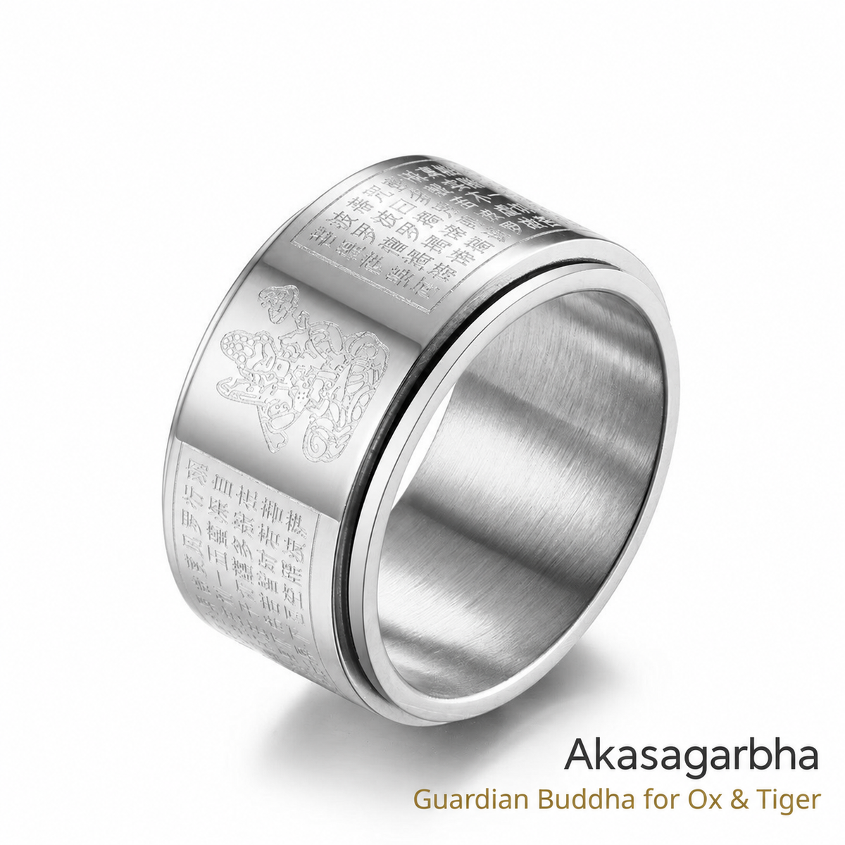 Planderful guardian Buddha ring with English zodiac guide