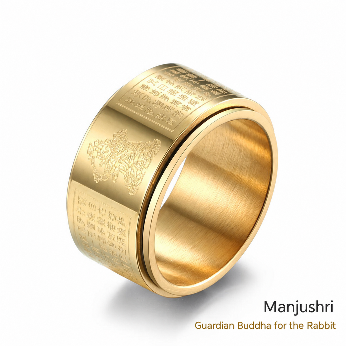 Manjushri gold guardian Buddha ring