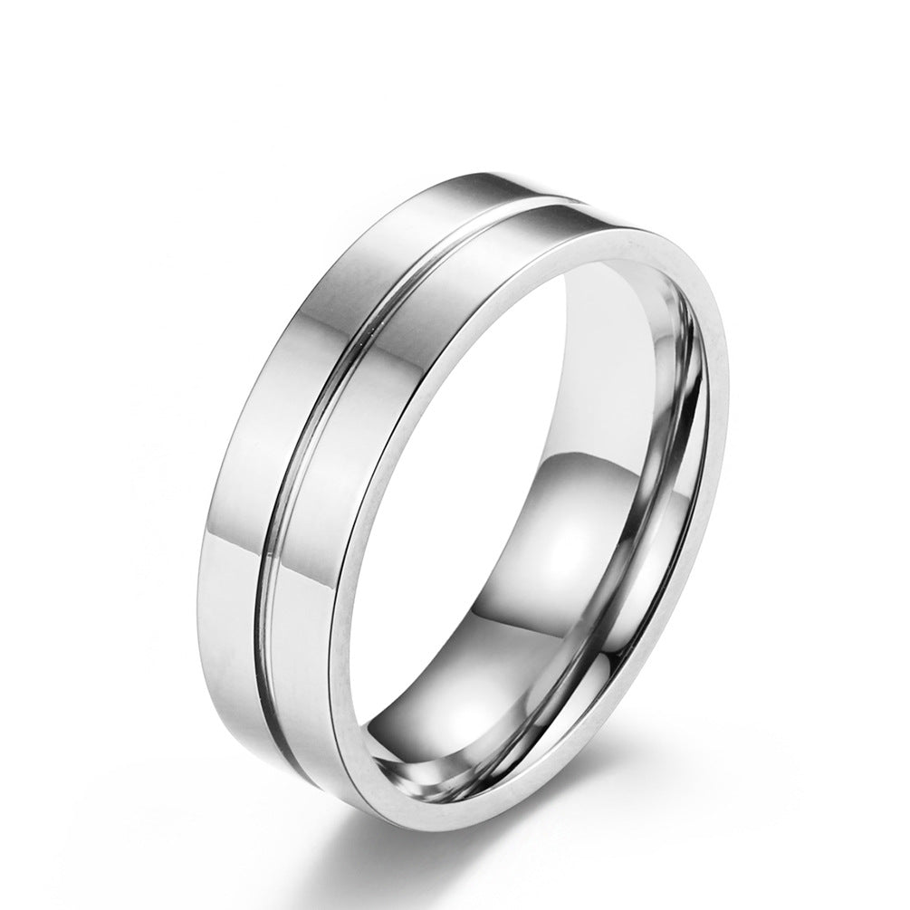 Elegant Titanium Steel Zircon-Encrusted Couple Wedding Ring