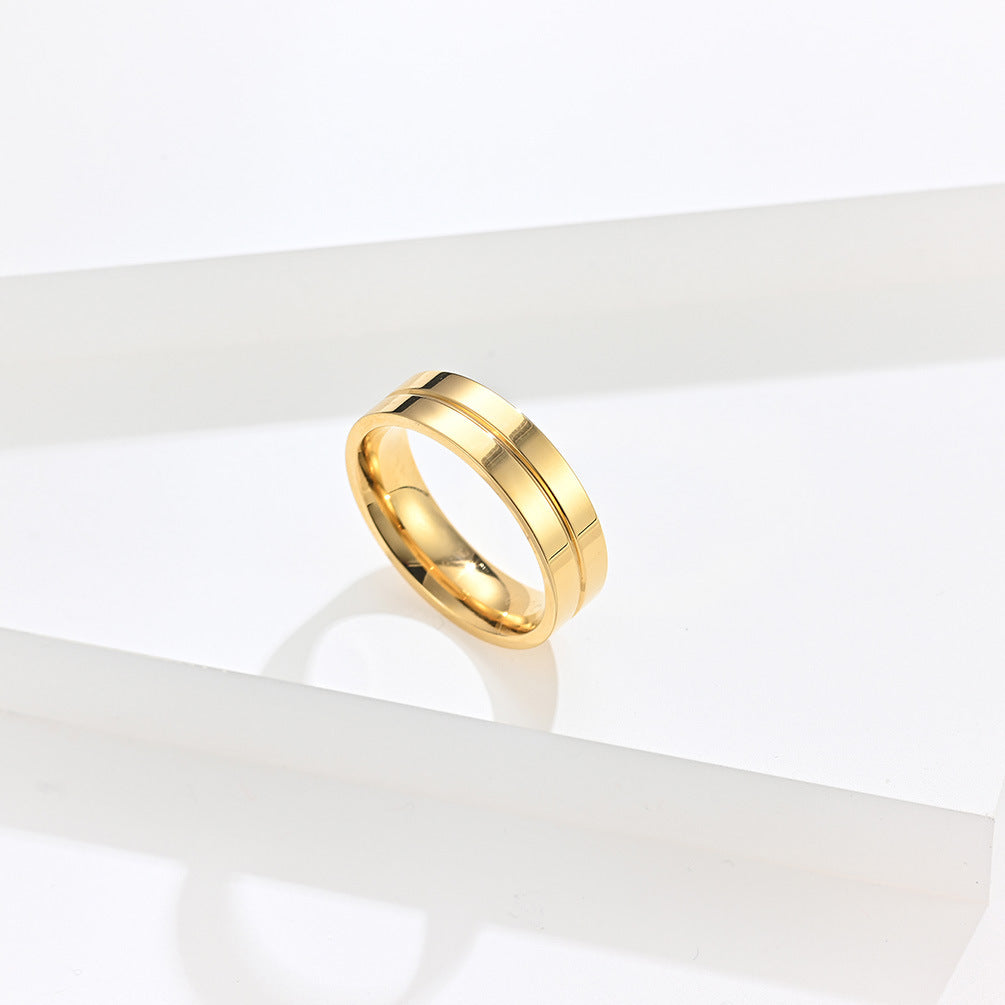 Elegant Titanium Steel Zircon-Encrusted Couple Wedding Ring