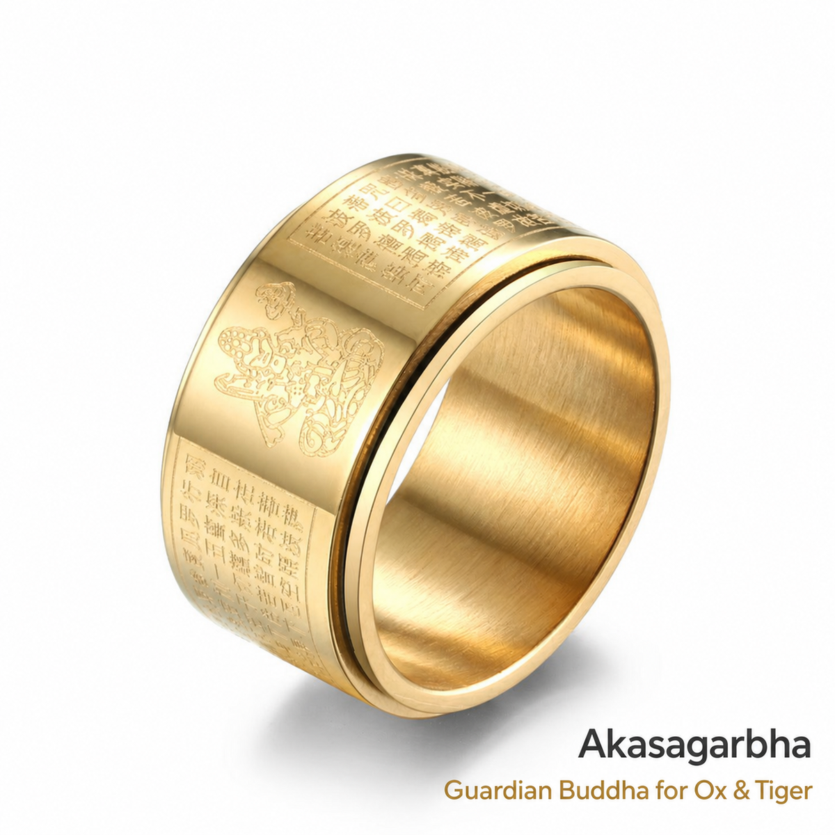 Akasagarbha gold guardian Buddha ring