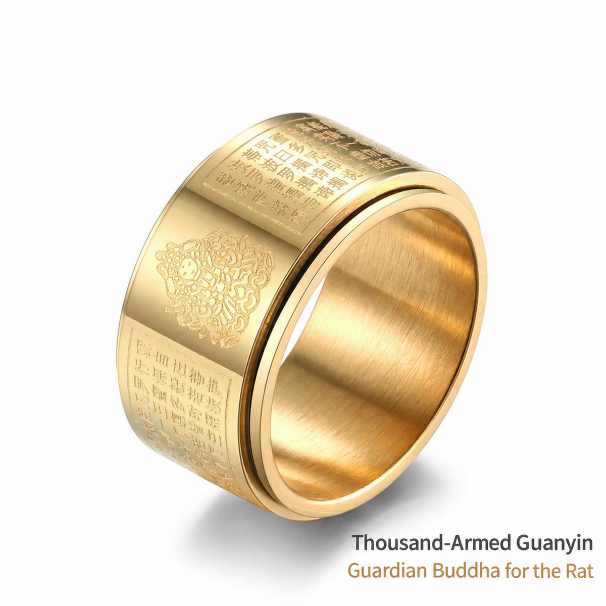 Thousand-Armed Guanyin gold guardian Buddha ring