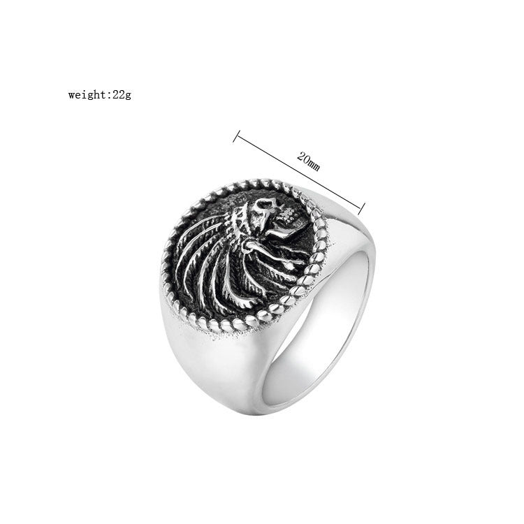 Titanium Steel Indian-Inspired Ring