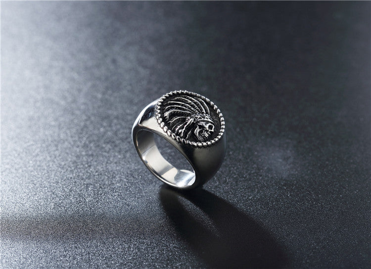 Titanium Steel Indian-Inspired Ring