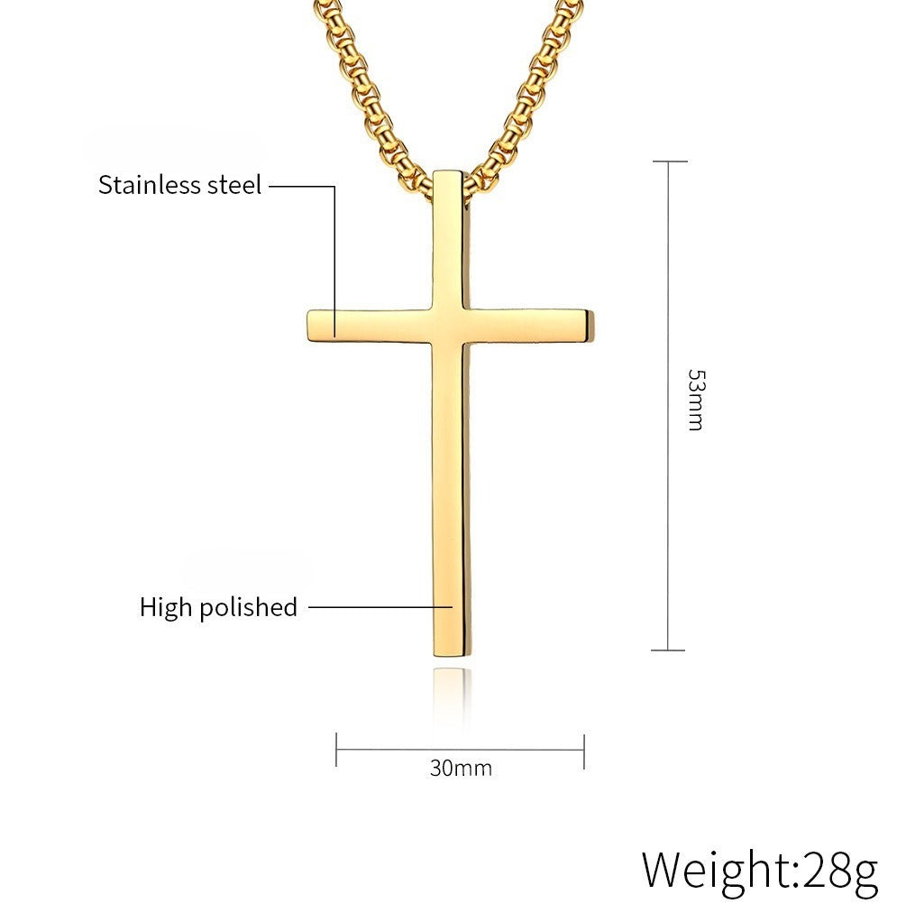 1. Planderful Stainless Steel Cross Necklace Unisex Gift for Him or Her Elegant Everyday Pendant
