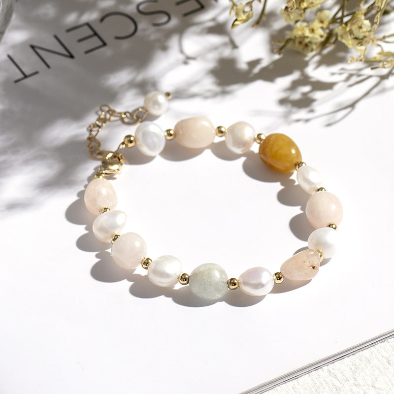 Elegant Pearl Crystal Bracelet - Sterling Silver Korean Gift for Valentine's Day