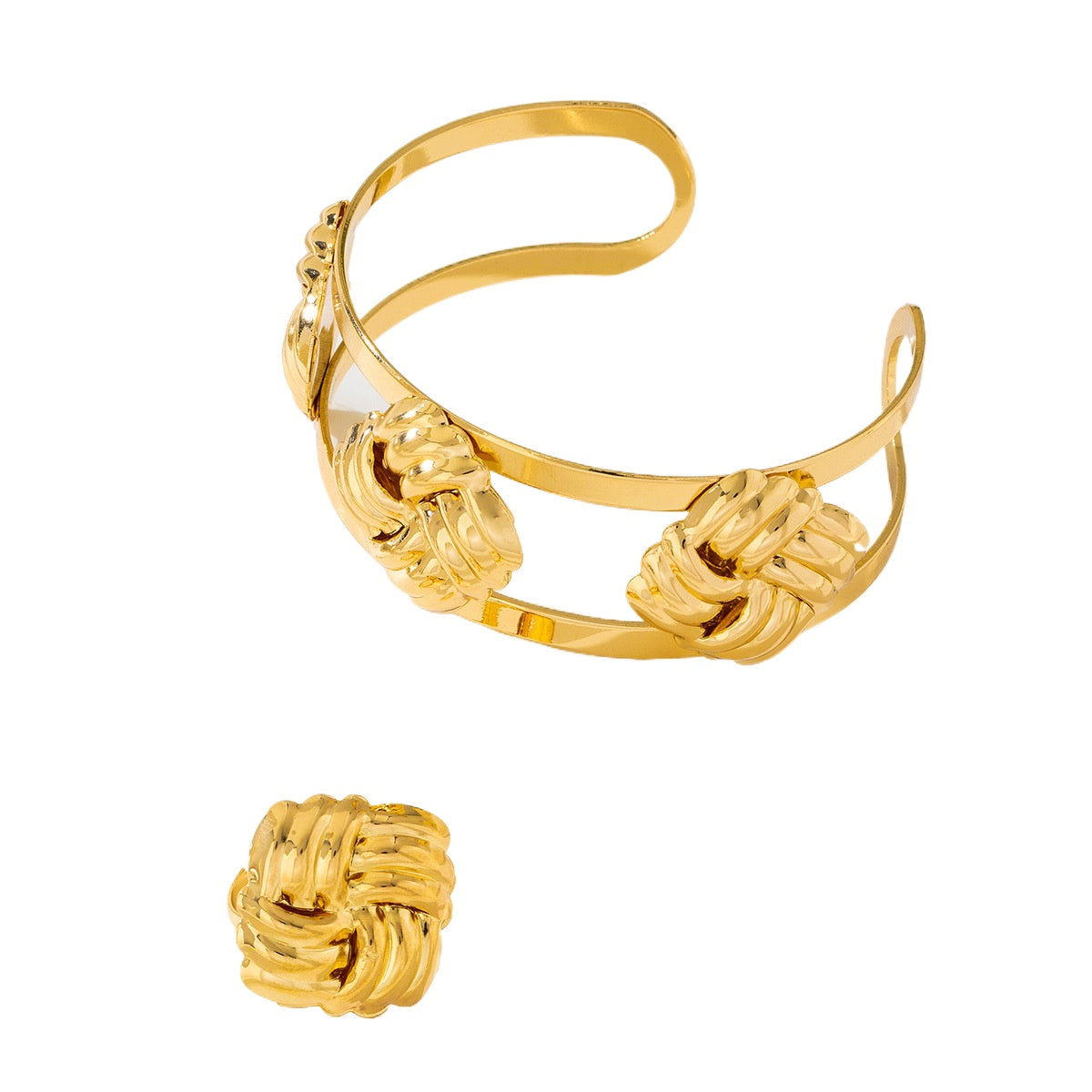 Planderful Vienna Verve Jewelry Set – Retro Metal Texture Design