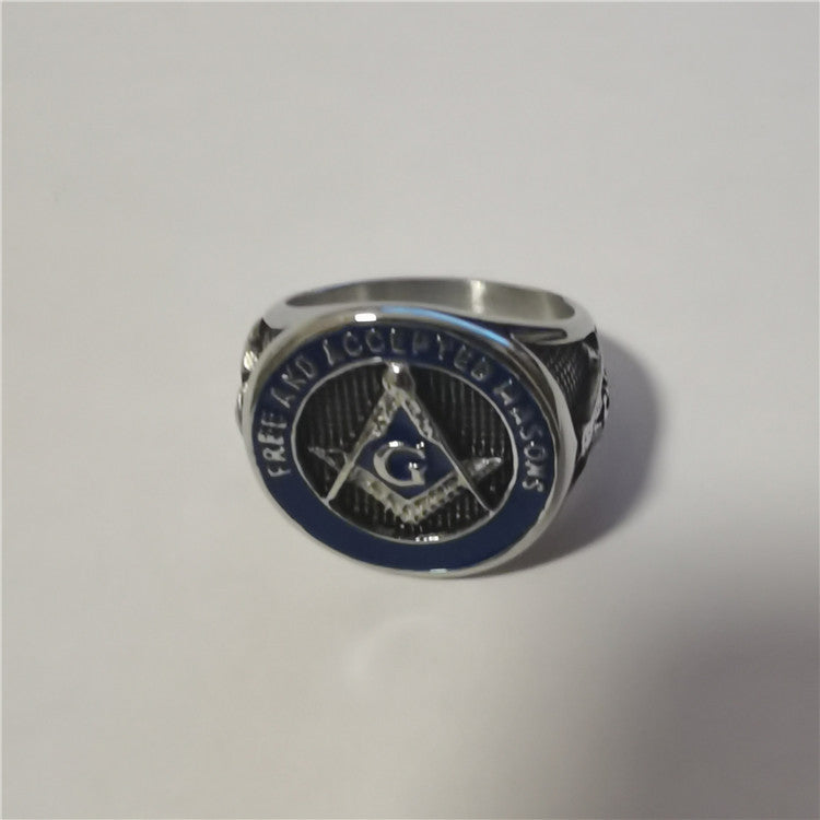 Premium Freemason Ring Titanium Steel Unisex Masonic Logo For Men Durable Protection Planderful