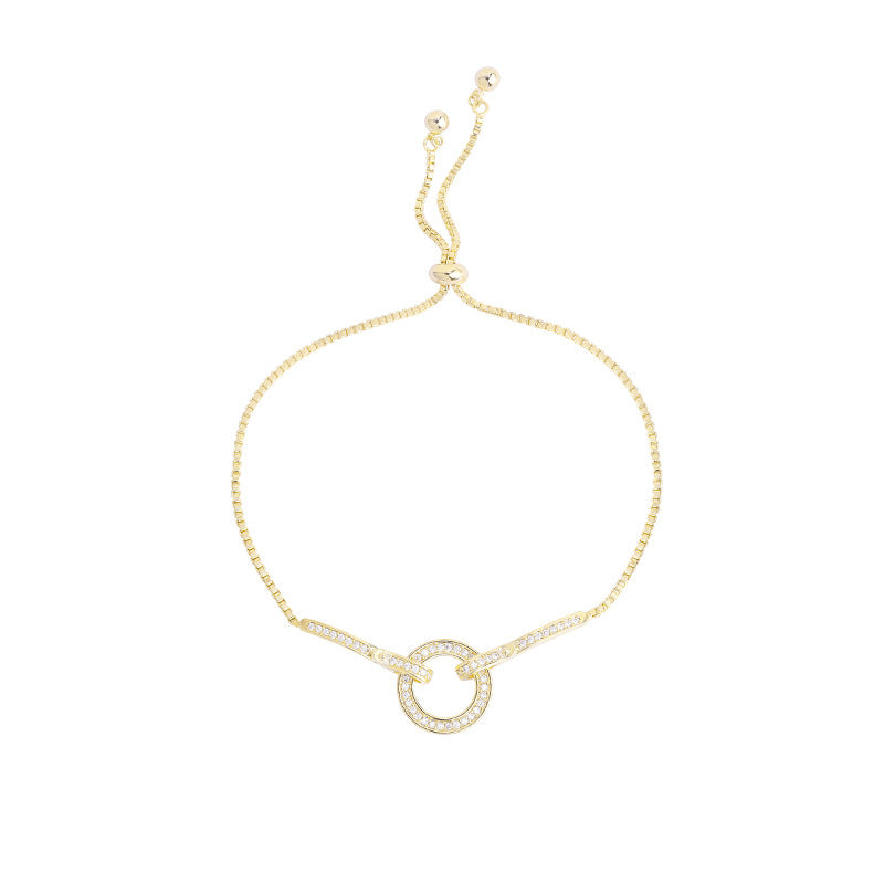 Adjustable Sterling Silver Snake Bone Bracelet with Zircon Gemstones