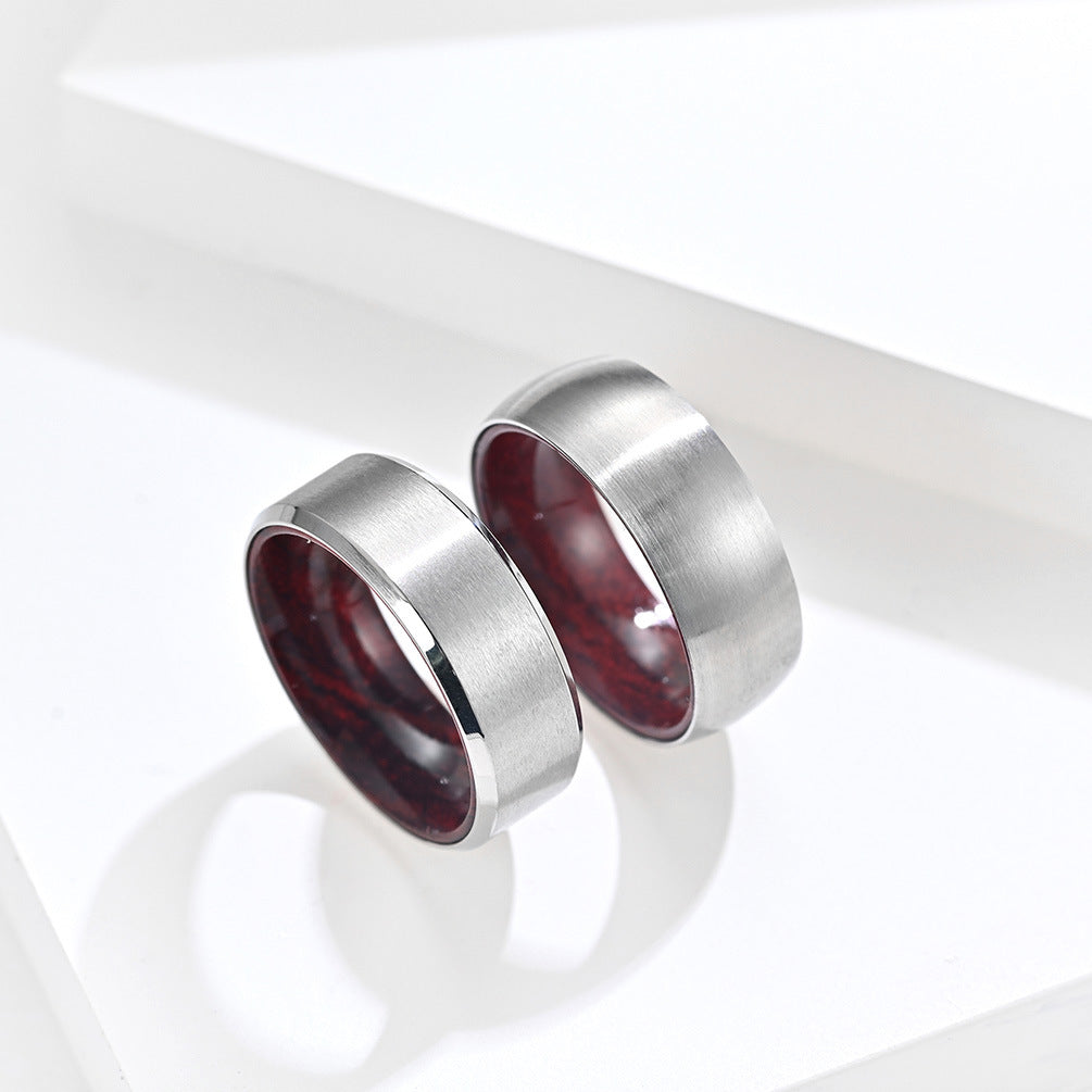Stainless Steel Inner Ring Wood Surface Brushed Solid