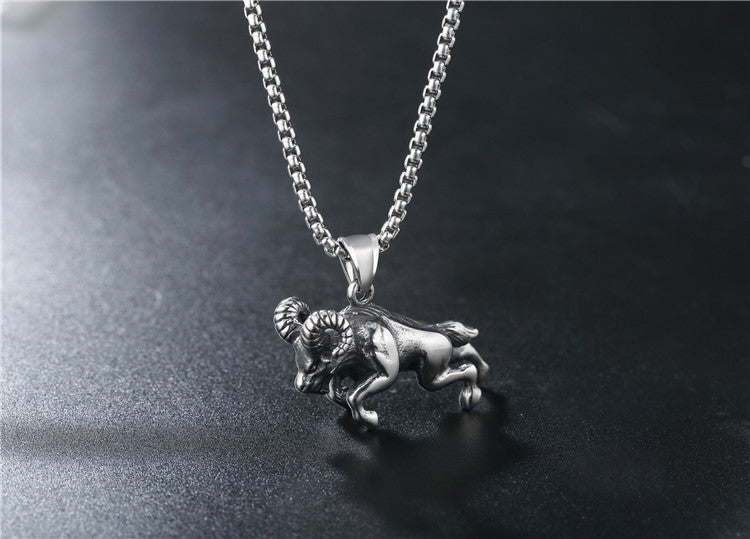 Planderful Bull Head Pendant Personalized Retro Greek God Design Stainless Steel For Men And Unisex Protection