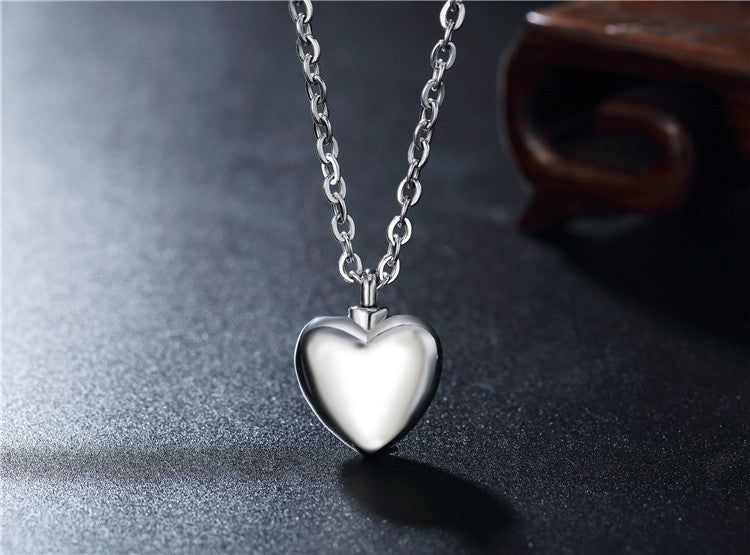 Planderful Personalized Retro Hollow Heart Box Pendant Stainless Steel Unisex Protection Statement Gift
