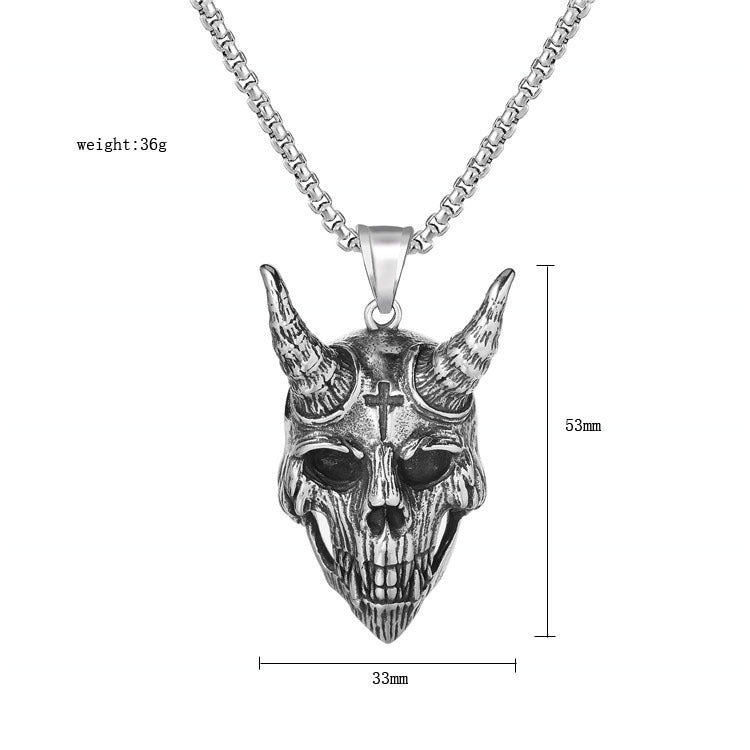 Skull Monster Titanium Steel Pendant Necklace