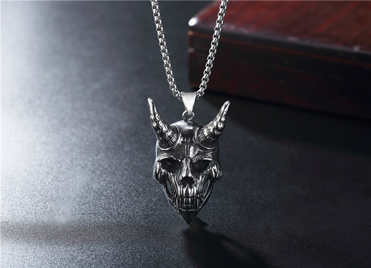 Skull Monster Titanium Steel Pendant Necklace