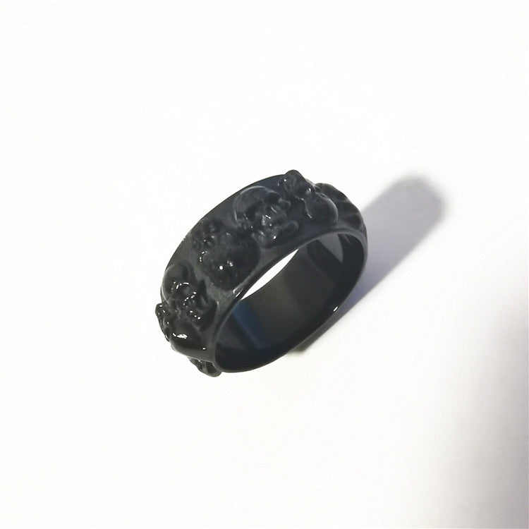 Punk Skull Statement Titanium Steel Ring