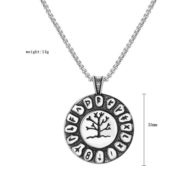 Planderful Personalized Viking Tree Of Life Rune Pendant Stainless Steel Necklace For Men And Unisex Protection