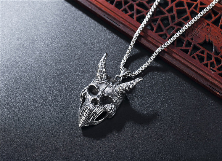 Skull Monster Titanium Steel Pendant Necklace