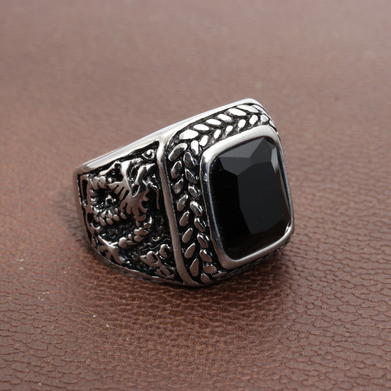 Planderful Dragon Gem Ring Unisex Stainless Steel Punk Rock Statement Jewelry Size 7 To 11