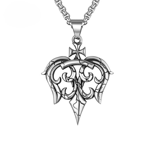 Steel Necklace – Vintage Military Flower Cross Retro Pendant For Men And Women – Planderful