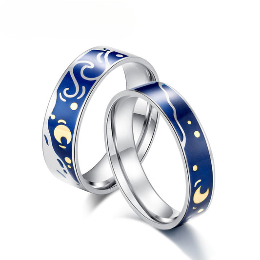 Literature and Art Fan Romance Van Gogh Couple Ring