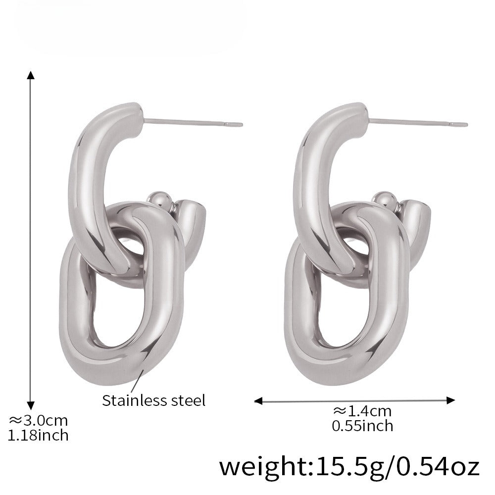 Planderful Hollow Chain Earrings 18K Gold Plated For Women