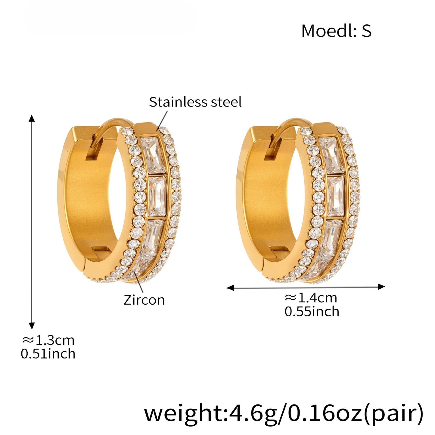Planderful Elegant Zirconium Ring Earrings For Women