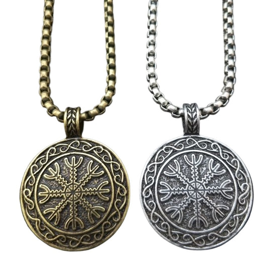 Viking Pirate Jewelry Set with Norse Legacy Pendant and Metal Necklace