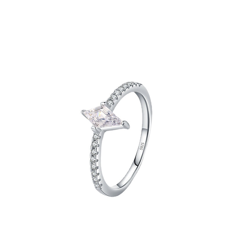 Colorful Zircon Sterling Silver Ring with Niche Design