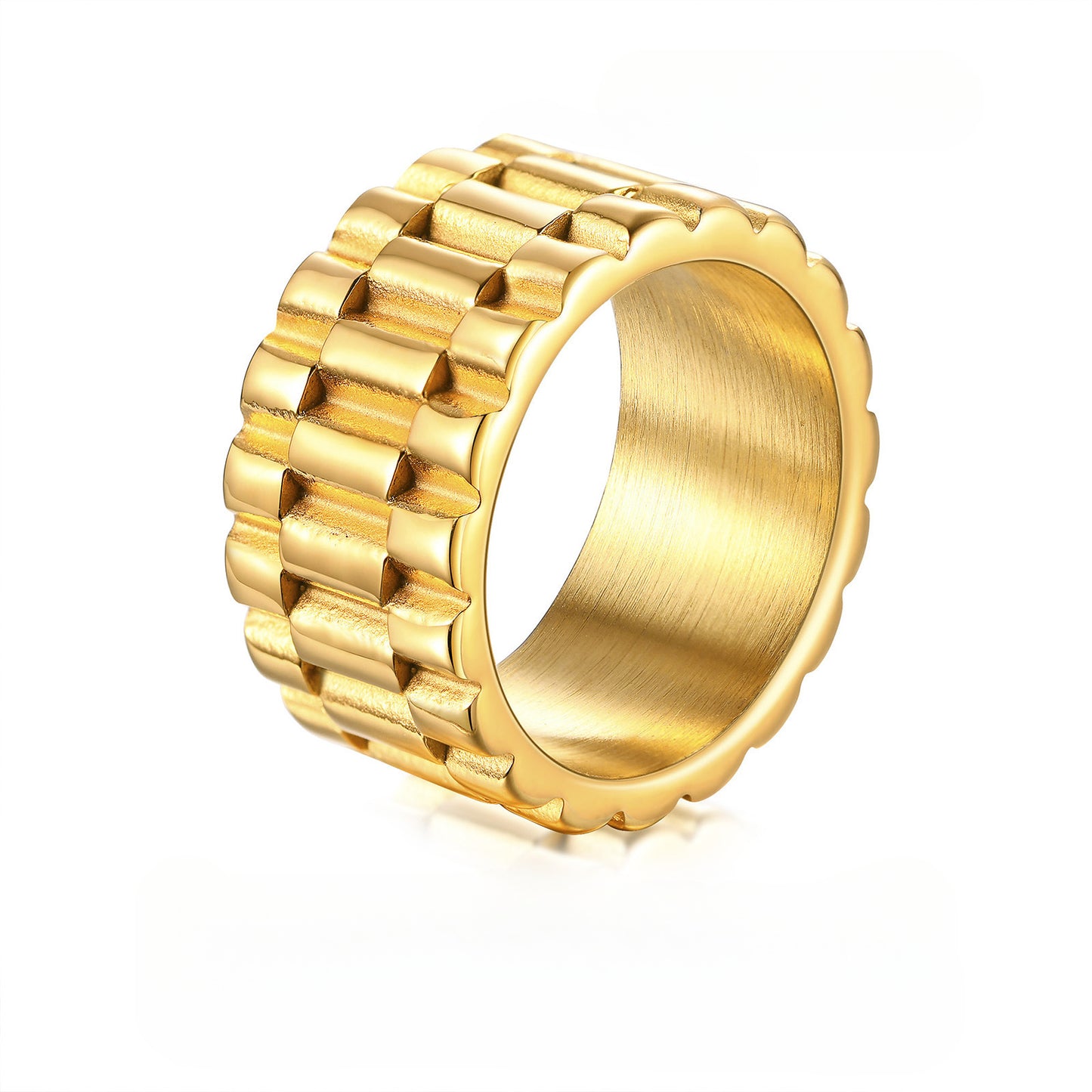 Ring Stainless Steel Strap Ring Gold Feminine Wide Index Finger