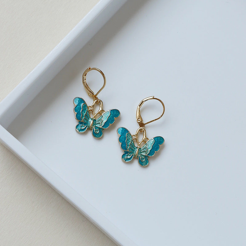 Butterfly Verve Metal Drop Earrings - Vienna Collection