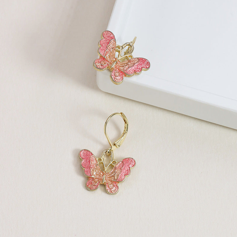 Butterfly Verve Metal Drop Earrings - Vienna Collection