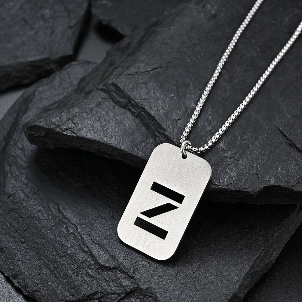 Simple Gender-Neutral Military Brand Necklace for Couples