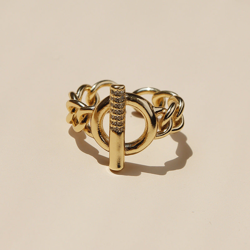 Luxurious Fusion Chain Ring with Micro Set Zircon Stones