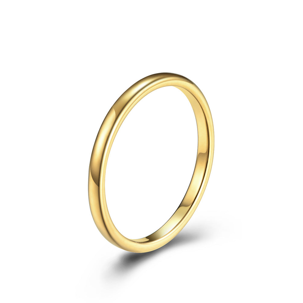 Elegant 2mm Tungsten Steel Couple Ring Set for Men and Women