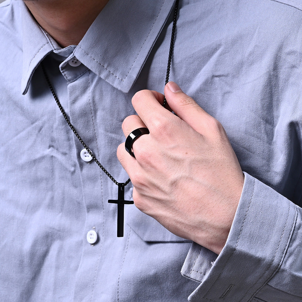 Amazon Mirror Tungsten Steel 8mm Gold Couple Ring Gift