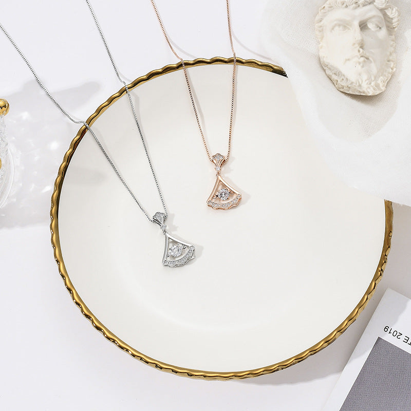 Zircon Apricot Leaf Necklace