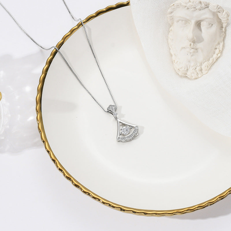 Zircon Apricot Leaf Necklace