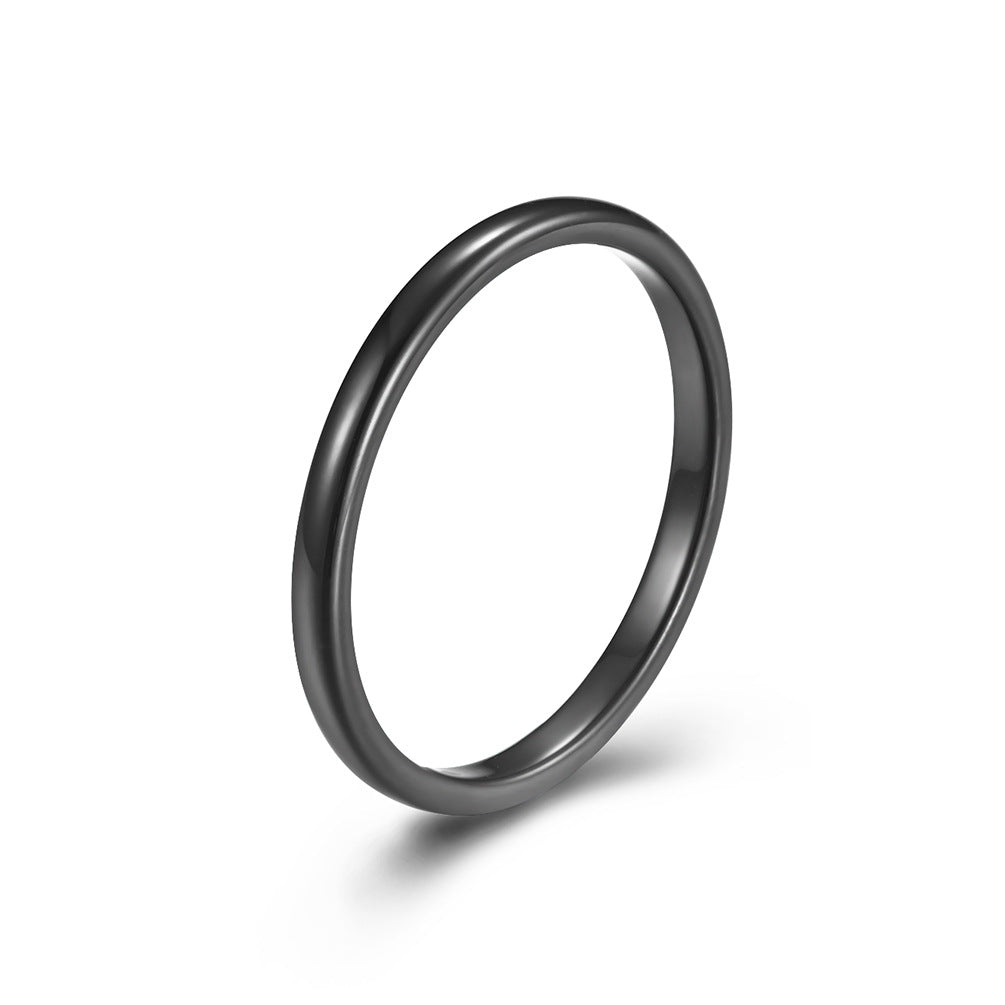 Elegant 2mm Tungsten Steel Couple Ring Set for Men and Women