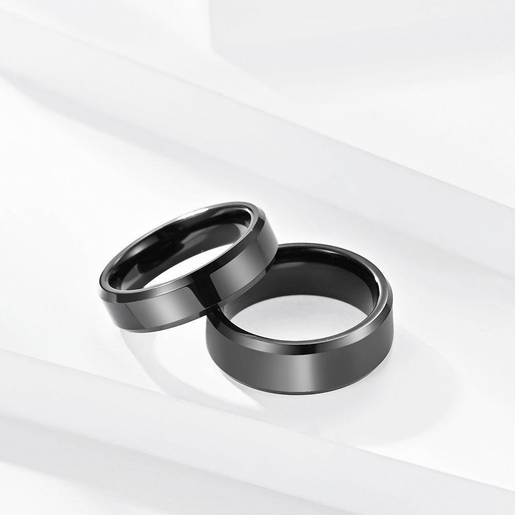E-commerce Supply 6mm Double Bevel Tungsten Steel Ring for Men
