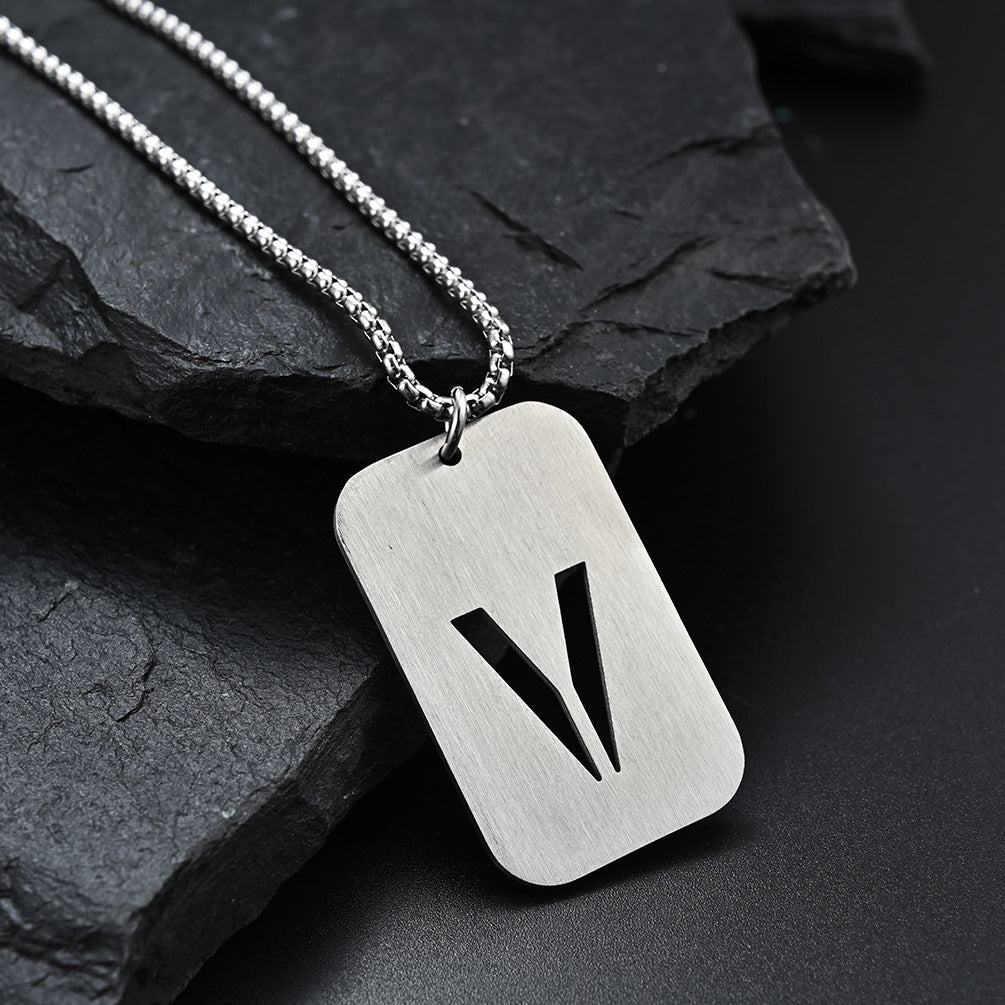Simple Gender-Neutral Military Brand Necklace for Couples
