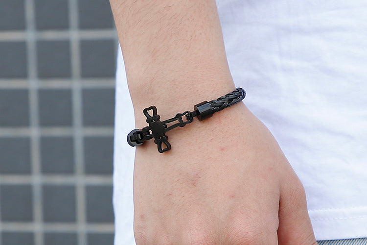 Stainless Steel – Men's Titanium Steel Love Punk Cross Bracelet Bracelet