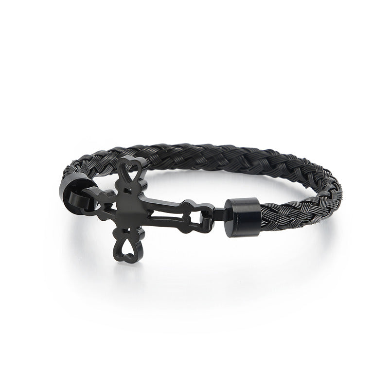 Stainless Steel – Men's Titanium Steel Love Punk Cross Bracelet Bracelet