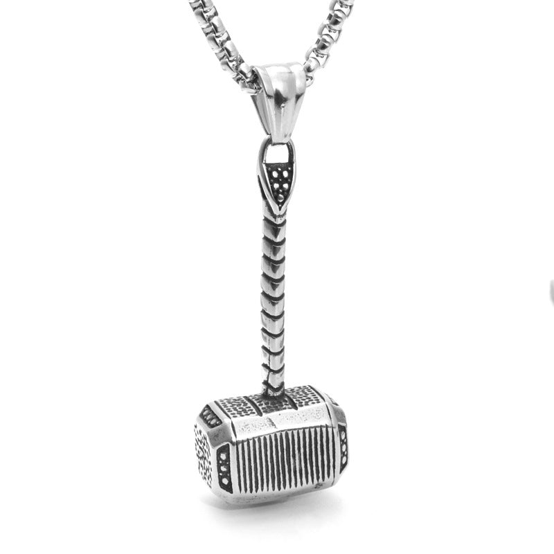 Punk Style Titanium Steel Thor Hammer Pendant for Men - Direct from Manufacturer