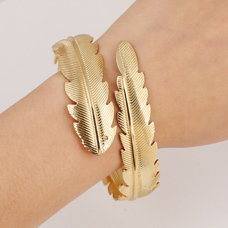 Leafy Metal Armband Bracelet - Edgy European Style Jewellery