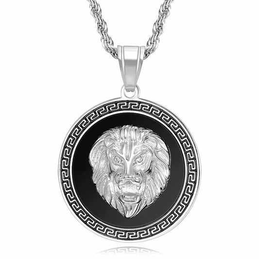 Zircon Necklace – Statement Hip Hop Lion Head Pendant In Gold Plated Steel For Everyday Style
