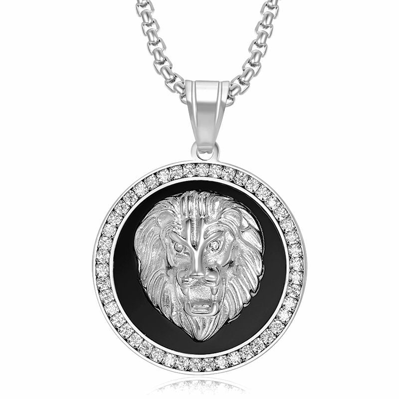 Steel Necklace - Statement Hip Hop Lion Pendant